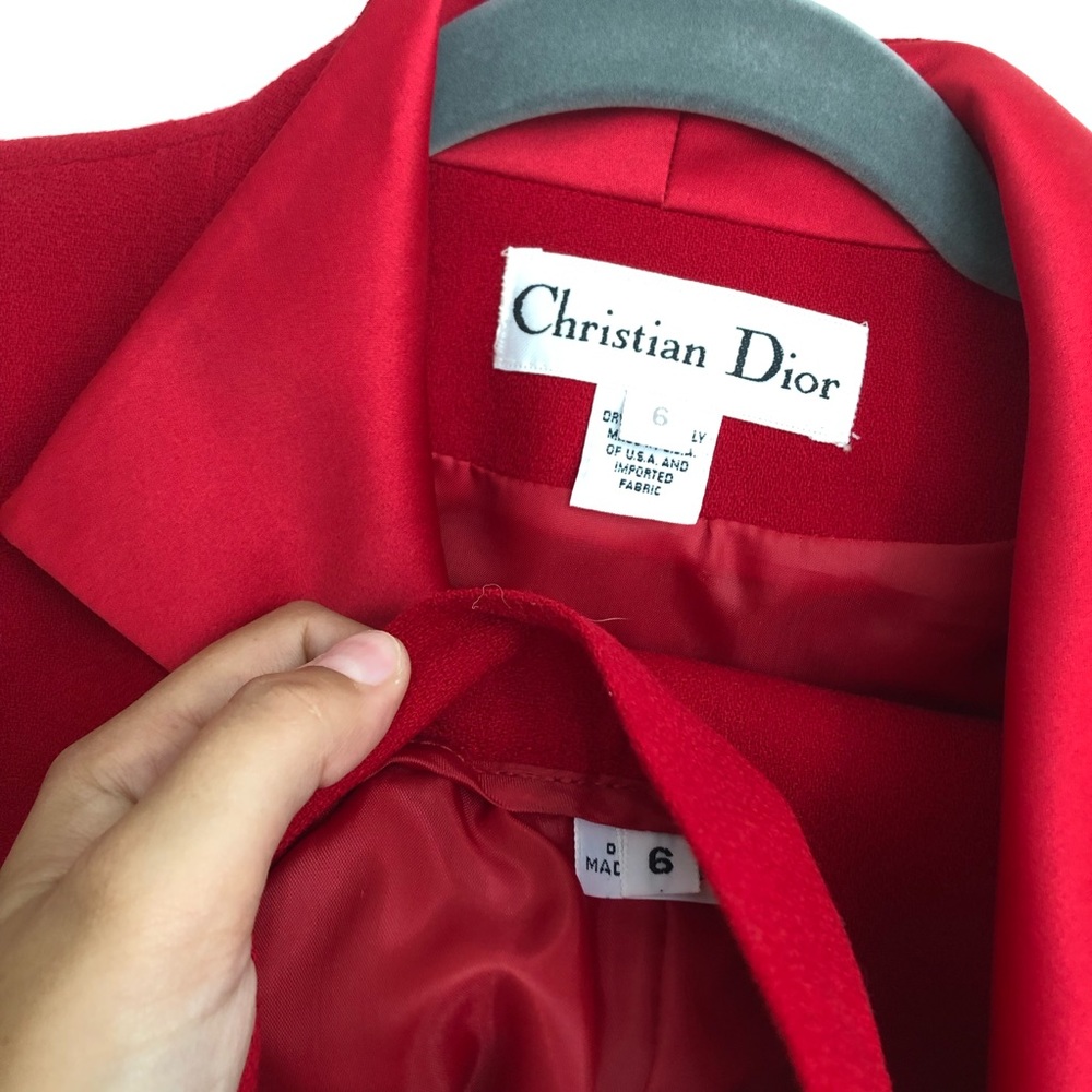 NWT Christian Dior red satin crepe suit - Picture 4 of 8